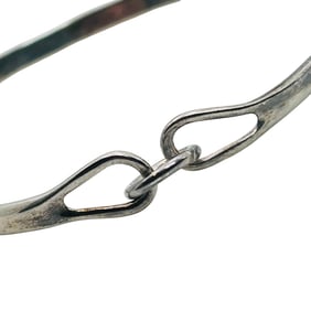 Sterling Modernist Hook Clasp Bracelet