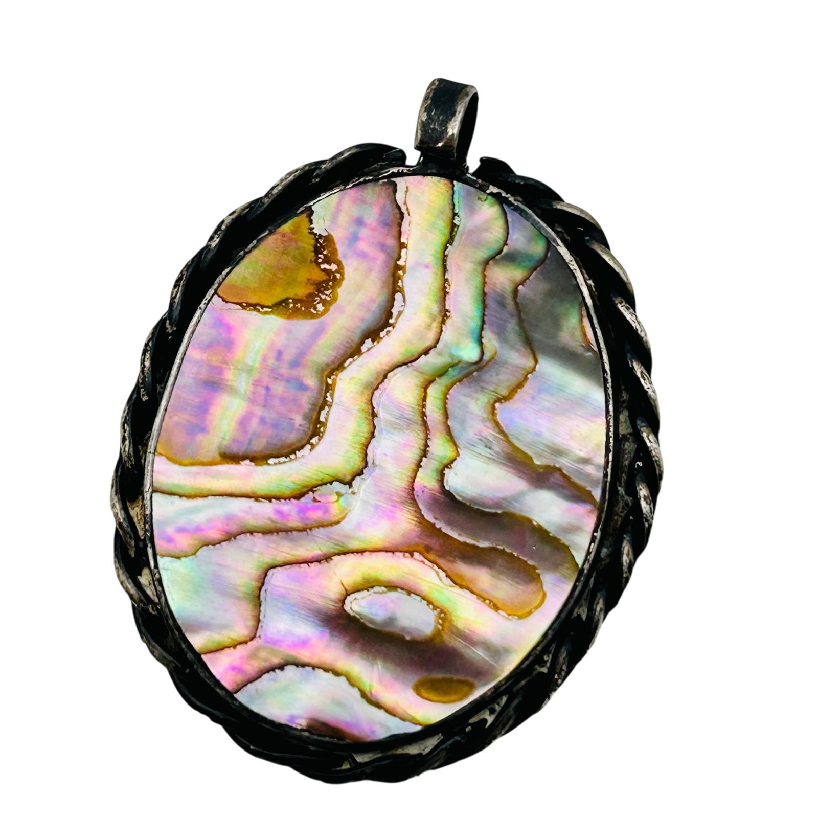 Native Sterling Abalone Oval Pendant (1 of 6)