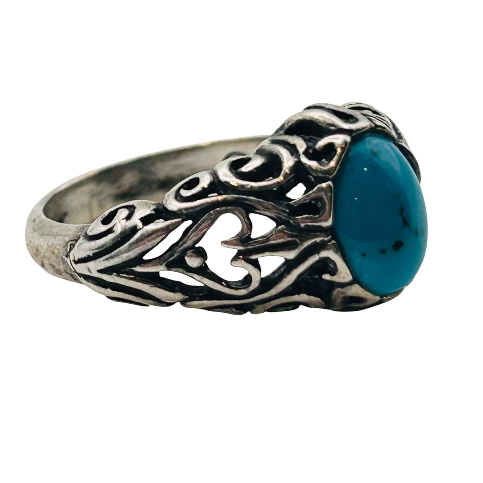Southwest Turquoise Sterling Ring Size 5 (1 of 8)