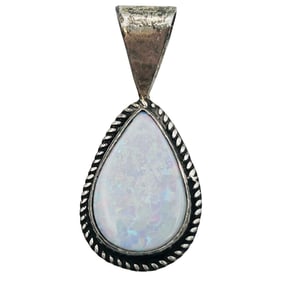 Southwest Sterling Opal Pendant