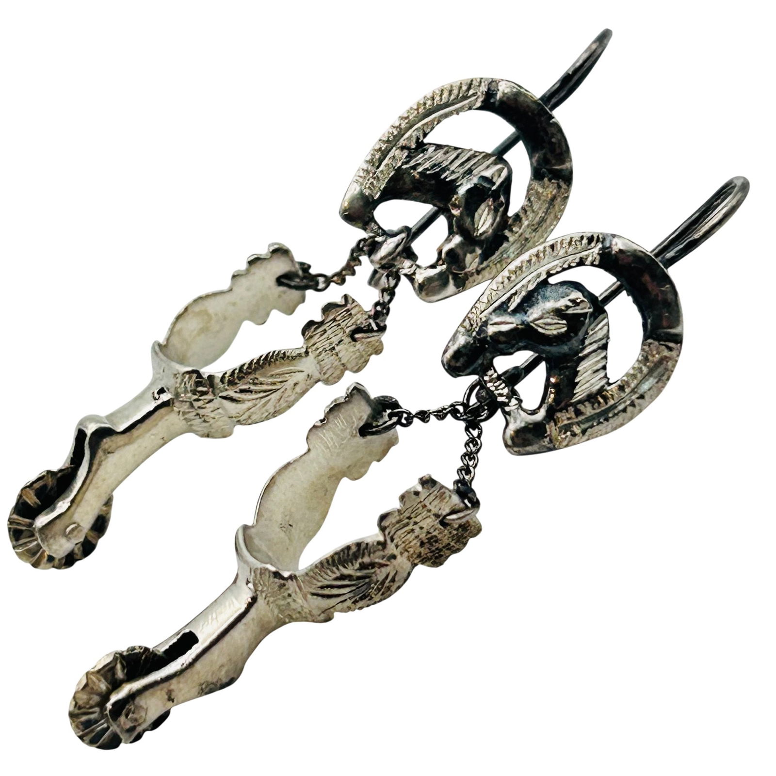 Southwest Sterling Horse And Spur Earrings (1 of 8)