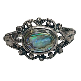 Southwest Sterling Abalone Ring Size 8