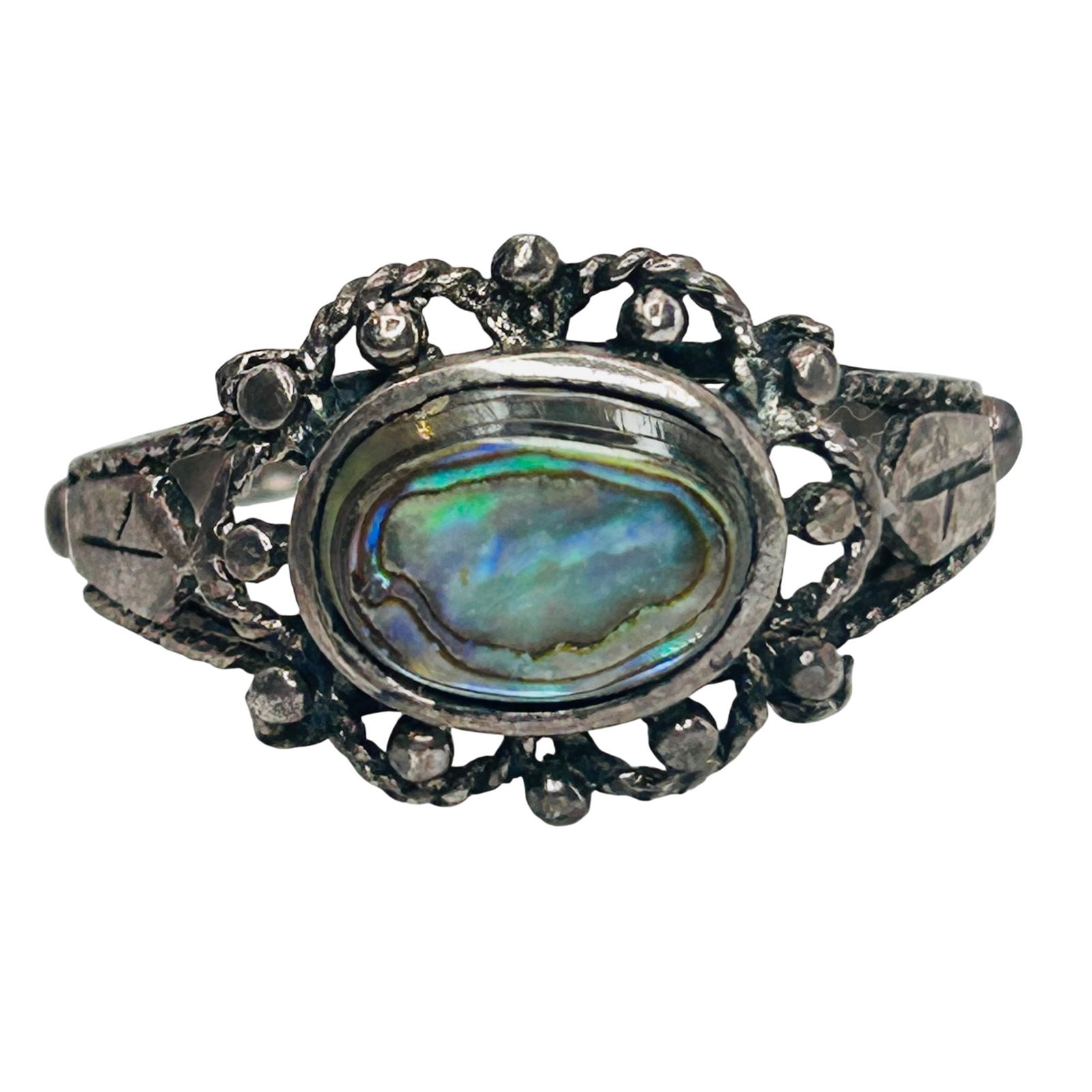 Southwest Sterling Abalone Ring Size 8 (1 of 8)