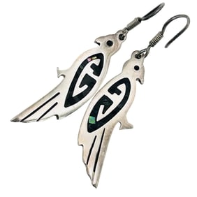 Taxco TL-119 Mexico Sterling Abalone Inlay Earrings