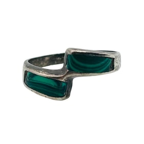 Mexico Sterling Malachite Ring Size 6