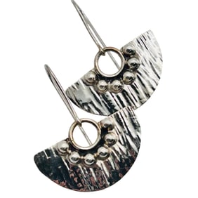 Mexico Sterling Half Circle Hook Back Earrings