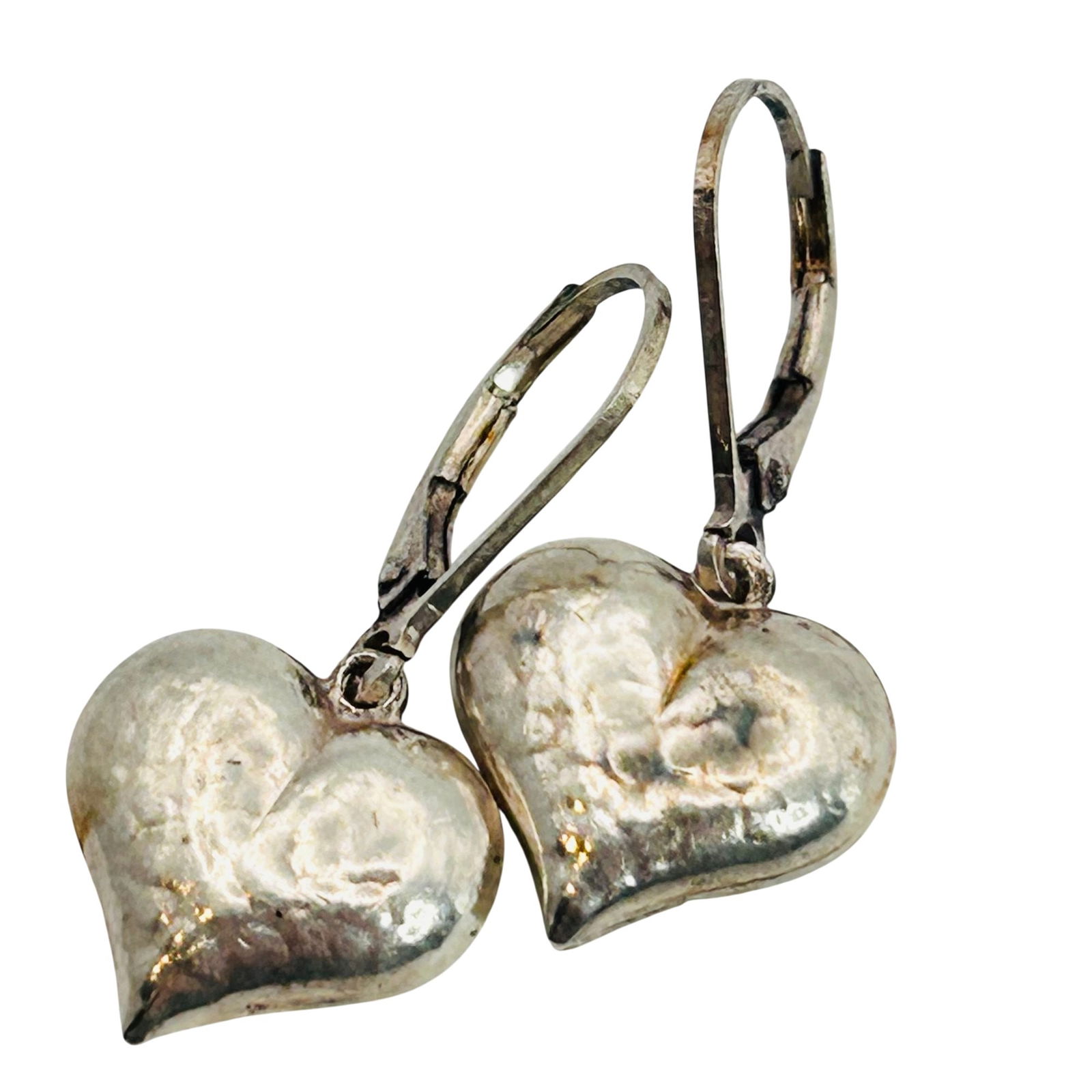 Mexico Sterling Heart Hinge Back Earrings (1 of 8)
