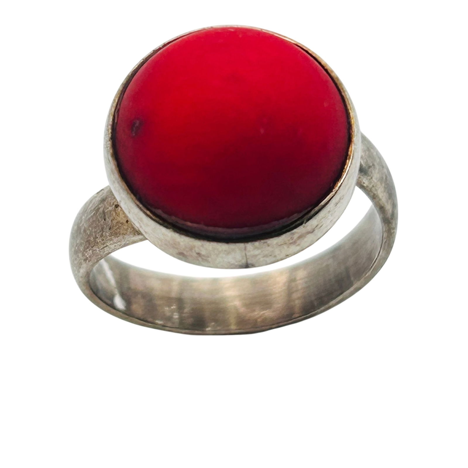 Sterling Coral Adjustable Round Ring (1 of 9)