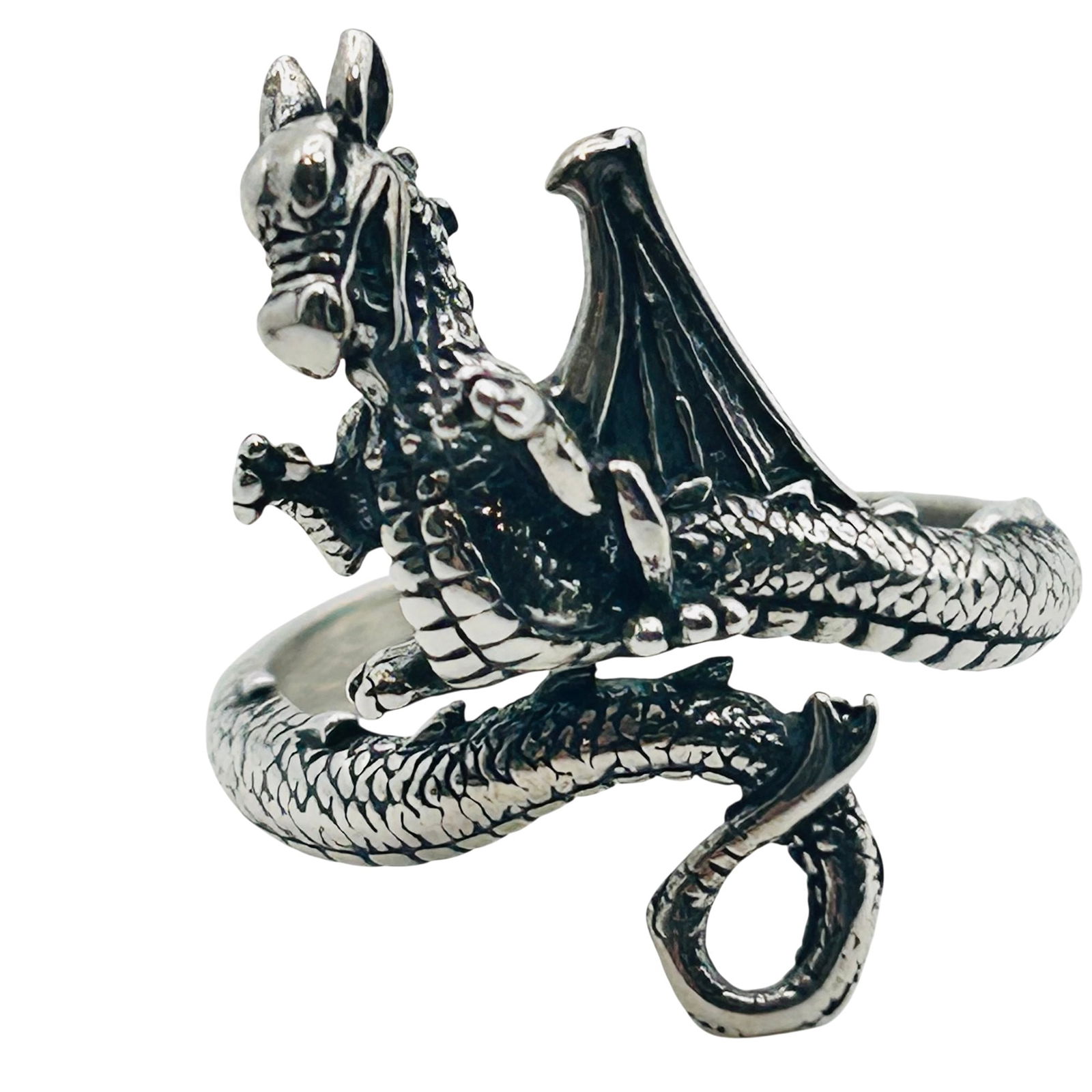 Sterling Adjustable Dragon Ring Size 8 (1 of 8)