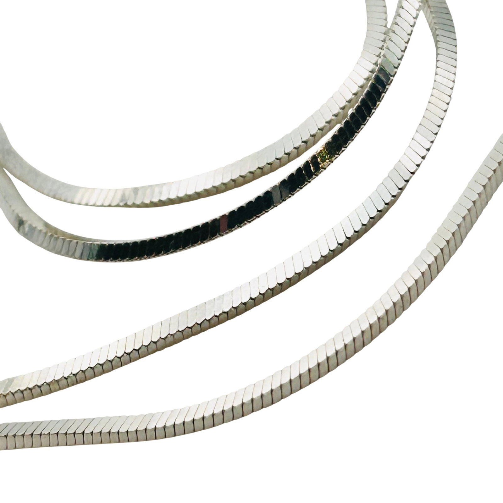 Italy Sterling Box Chain Necklace: Italy Sterling box chain necklace. 5.03 g. 18 inches.