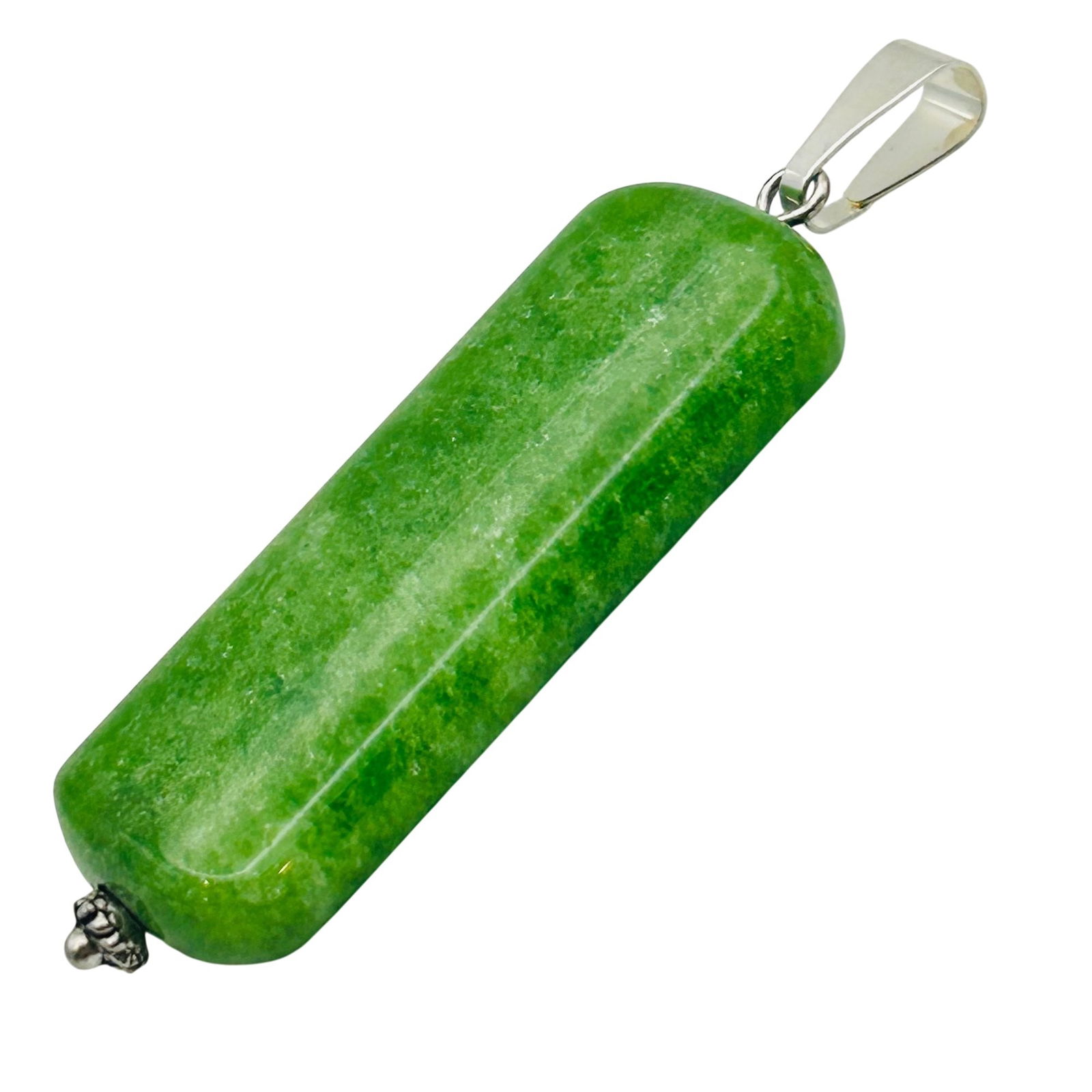 Sterling Jade Bar Pendant: JADE Sterling pendant. 10.22g