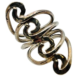 Sterling Swirl Design Thumb Ring Size 5.5