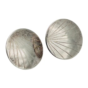 Southwest Sterling Round Earrings