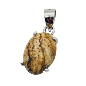 Sterling Agate Oval Pendant