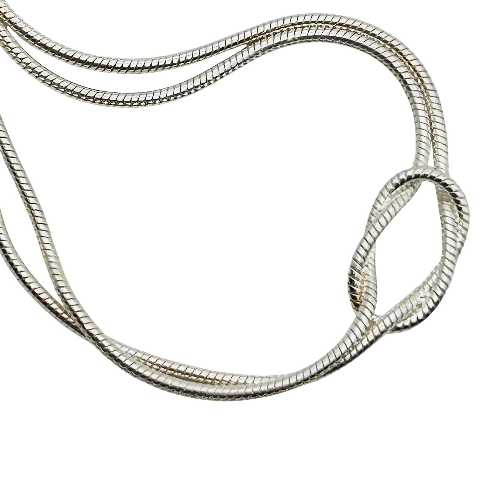 Sterling Double Round Snake Chain Knot Bracelet (1 of 5)