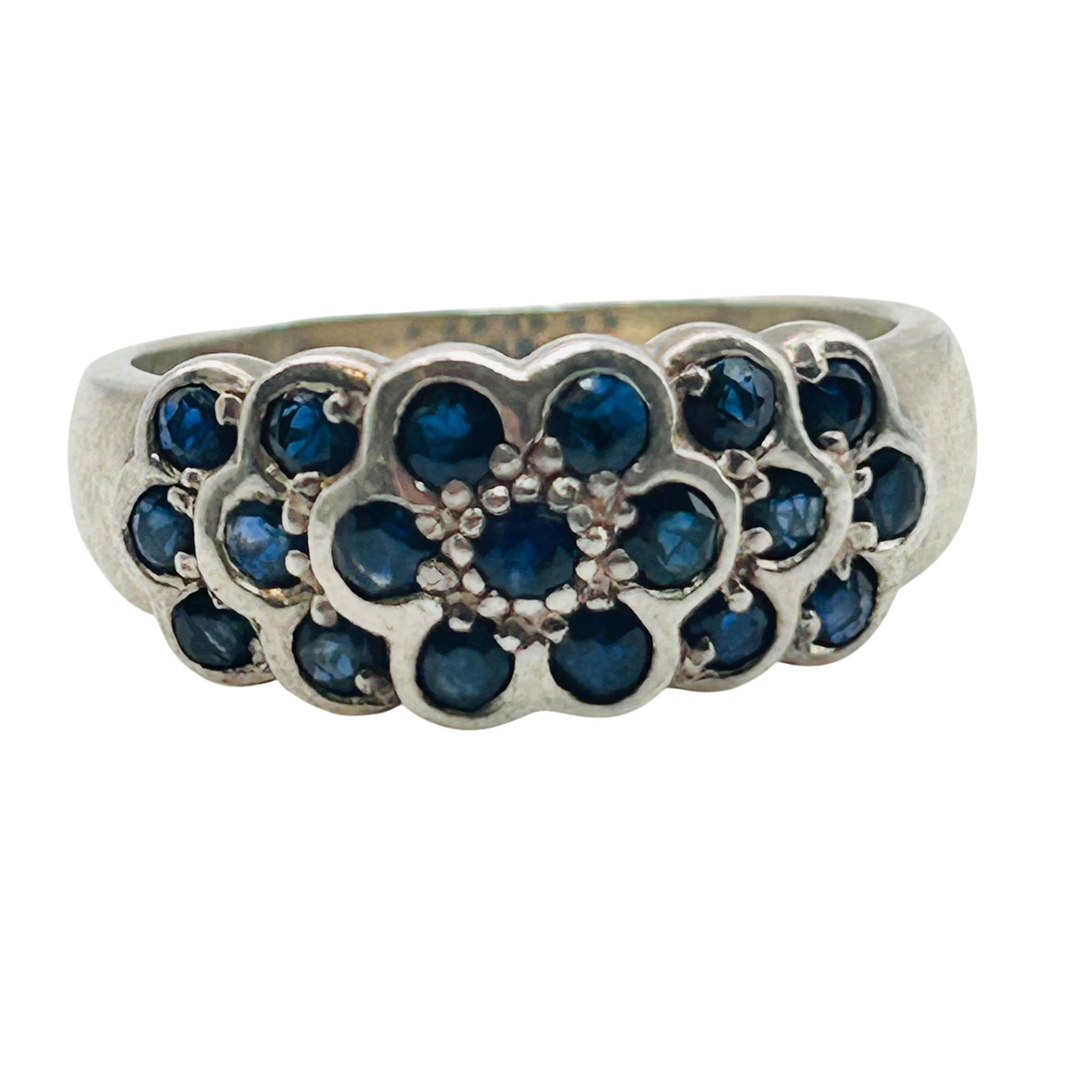 PD Sterling Spinel Flower Design Ring Size 7 (1 of 8)