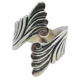 Sterling Adjustable Wrap Wave Ring