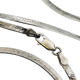 CDI Italy Sterling Flat Snake Chain Necklace