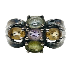 Sterling Multi Gemstone Ring Size 8.5