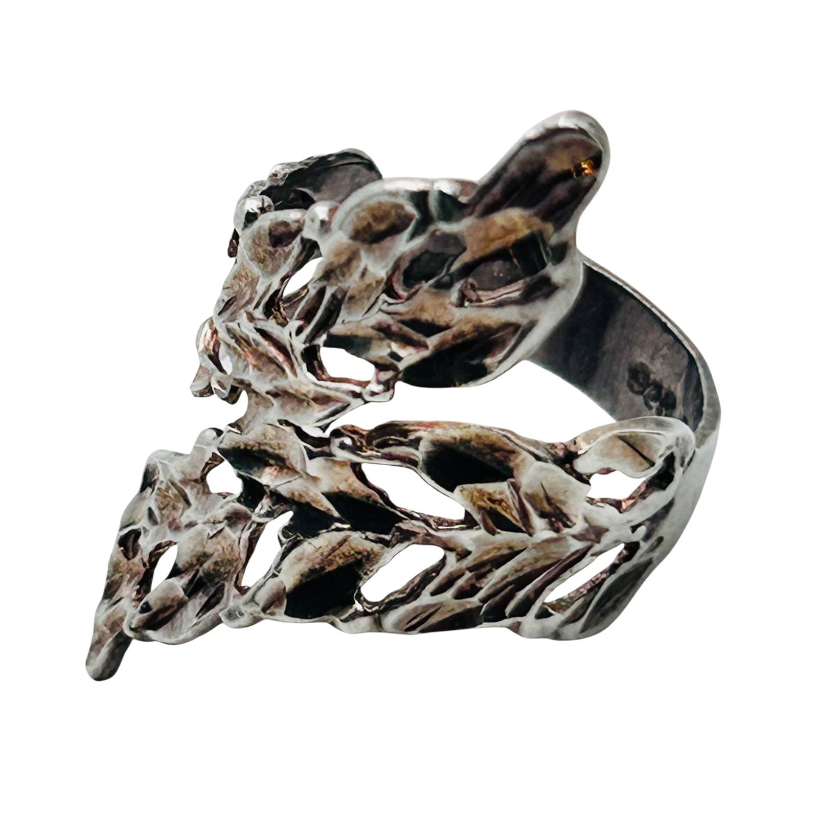 Korea Sterling Wrap Leaf Ring Size 5.5 (1 of 8)