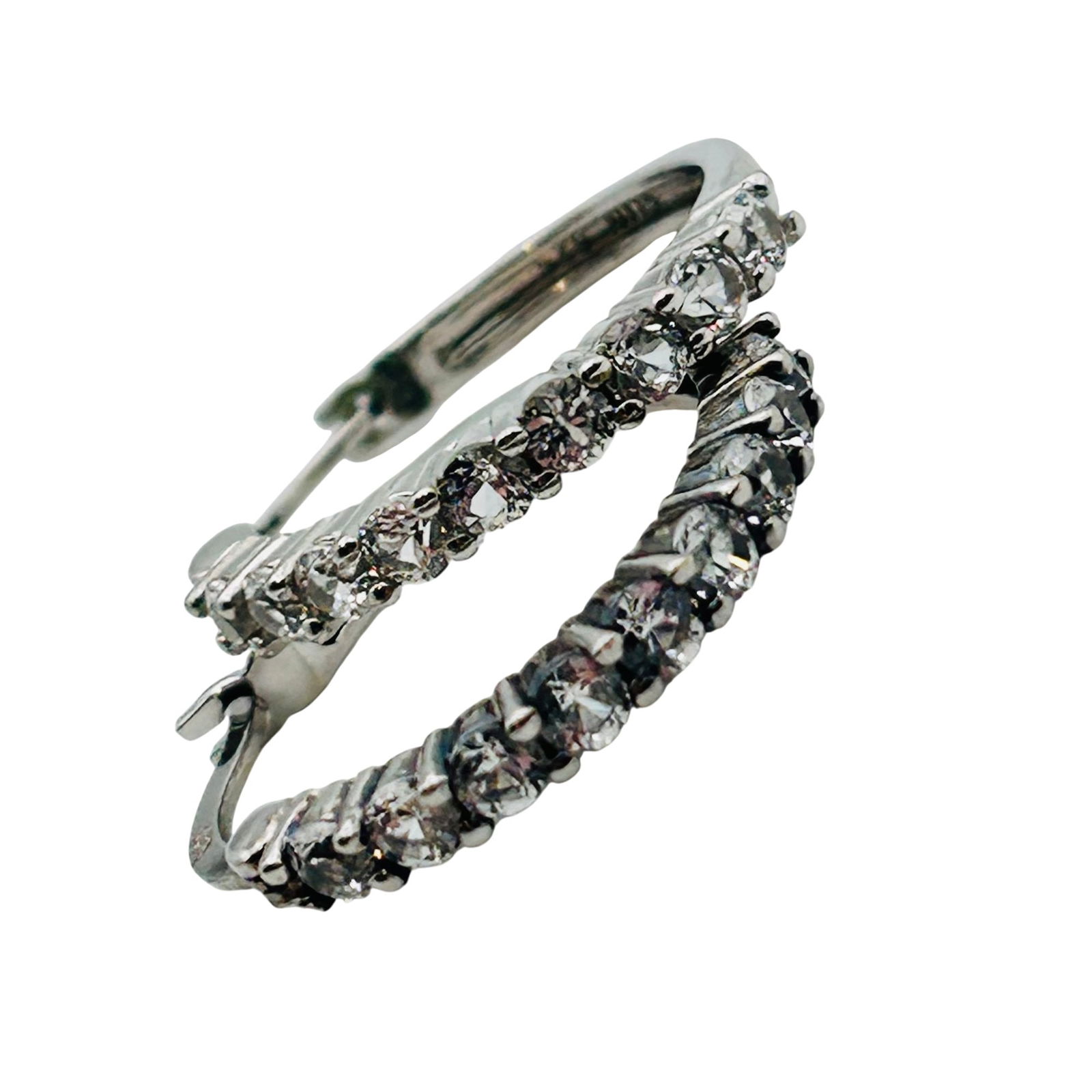 SUN Sterling Topaz Hoop Earrings: SUN TOPAZ Sterling hoop earrings. 2.79g