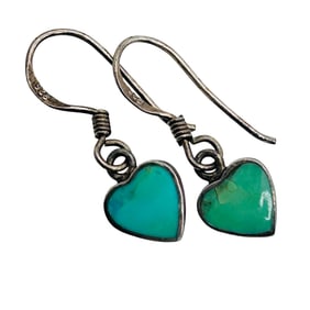 Osoma Sterling Turquoise Heart Hook Back Earrings
