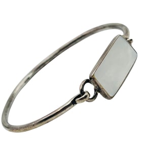 Southwest Sterling Mother Of Pearl Bangle Bracelet