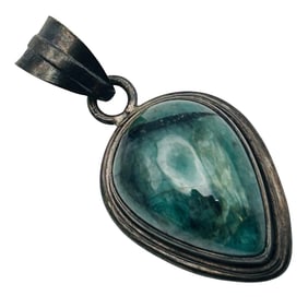 Sterling Seraphinite Domed Pendant