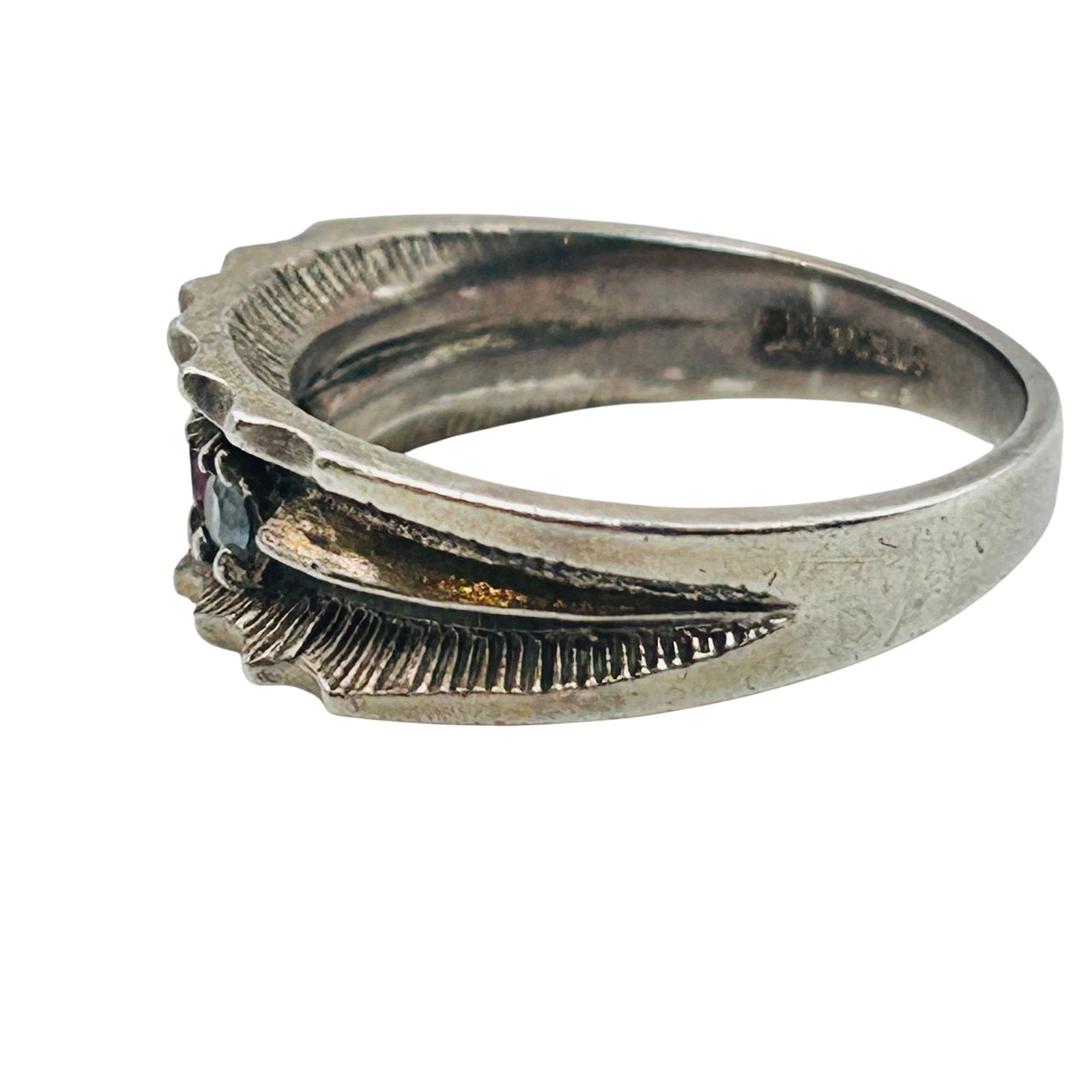 Sterling Topaz And Ruby Ring Size 7.5 - 8