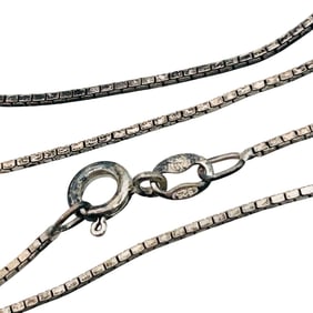 Italy Sterling Box Chain Necklace