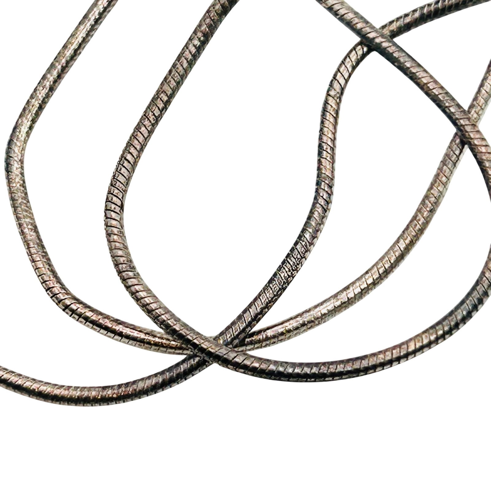 Italy Sterling Round Snake Chain Necklace: Italy Sterling round snake chain necklace. 4.88g. 16in