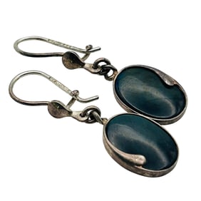 OPRI Sterling Abalone Hook Back Earrings