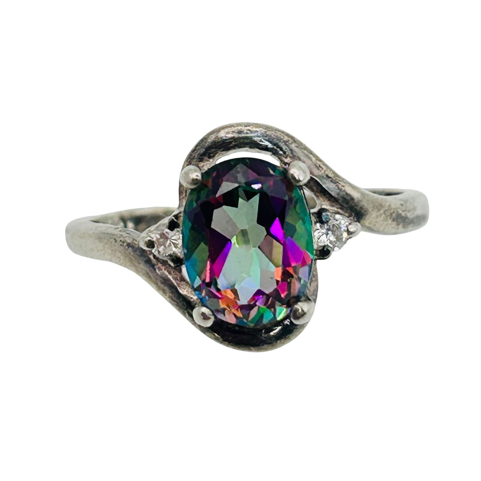 Sterling Mystic Topaz Ring Size 8: Mystic topaz Sterling ring. Size 8. 3.23g