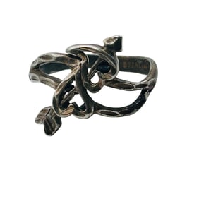 Sterling Double Heart And Arrow Ring Size 3.5