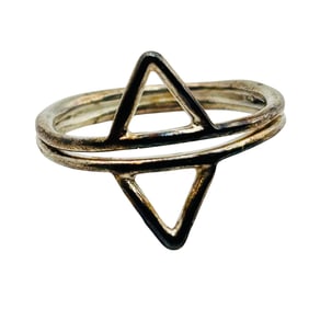 Sterling Double Band Pointed Ring Size 7