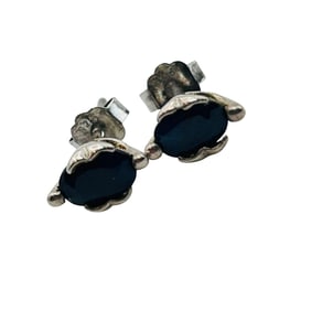 Sterling Topaz Stud Earrings