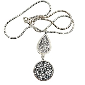 Sterling Round Chain With Filigree Pendant Necklace