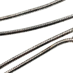 AZ Italy Sterling Round Snake Chain Necklace