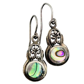 Sterling Abalone Hook Back Earrings