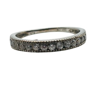 IBB Sterling Clear Stone Channel Band Size 9