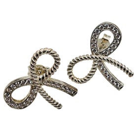 Dyadema Sterling Clear Stone Bow Stud Earrings