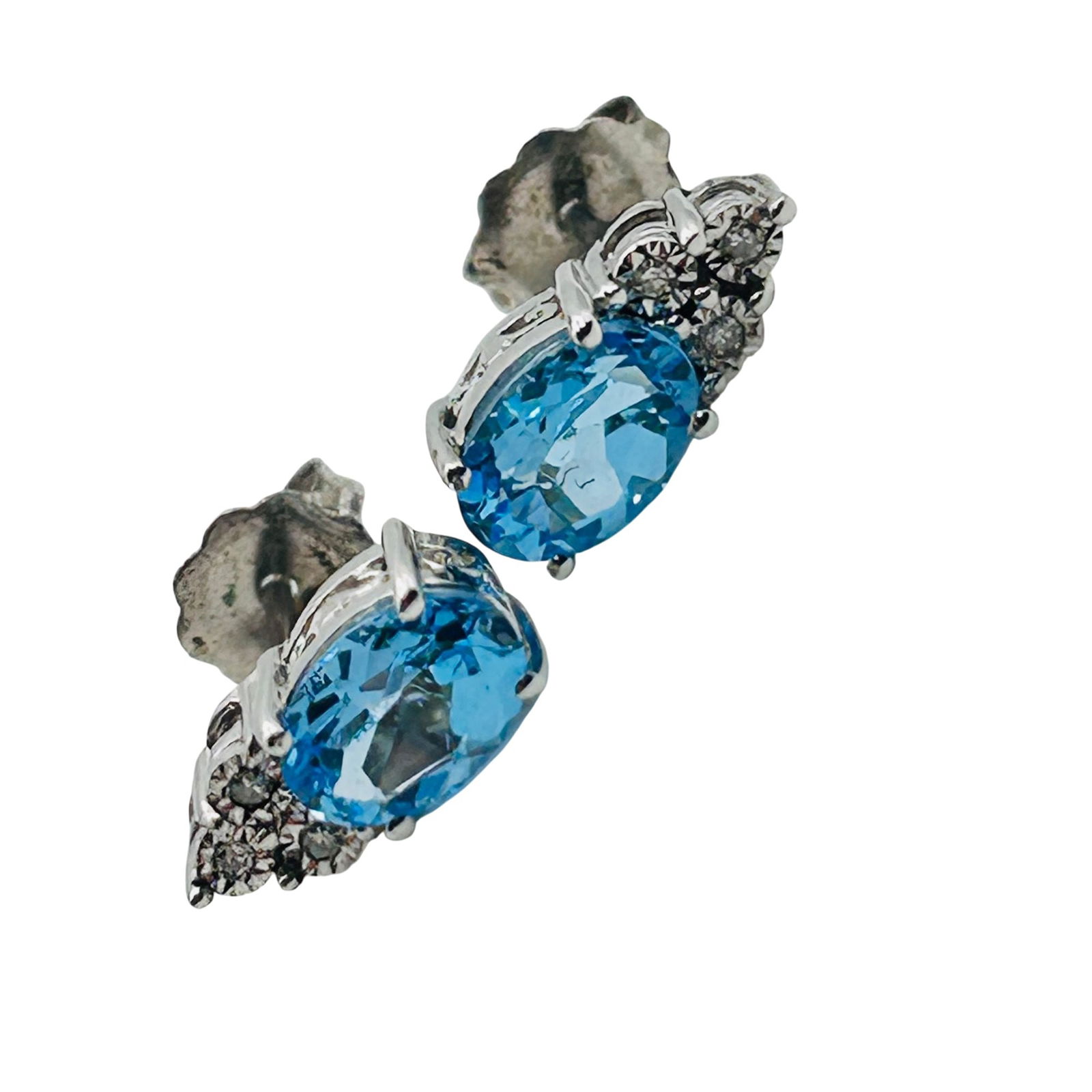 Sterling Topaz Stud Earrings: ON topaz sterling stud earrings. 1.96g