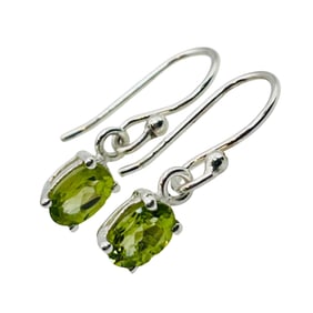 Sterling Peridot Hook Back Earrings