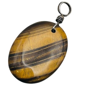 Sterling Tigers Eye Oval Pendant