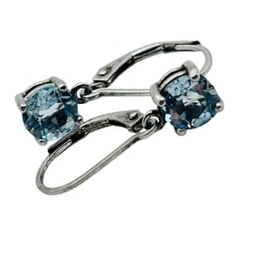 Sterling Topaz Lever Back Earrings