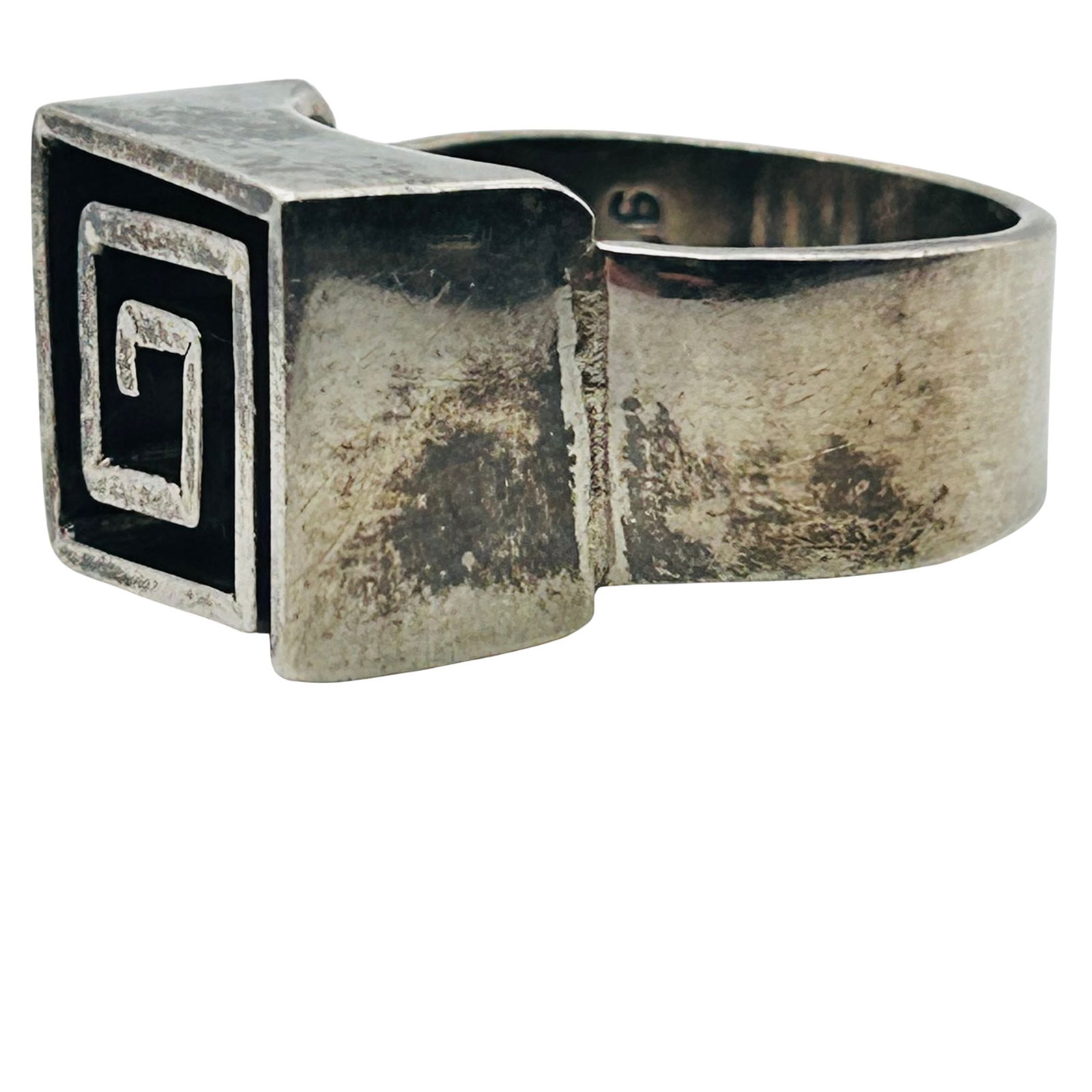 Sterling Square Swirl Design Ring Size 9 (1 of 9)