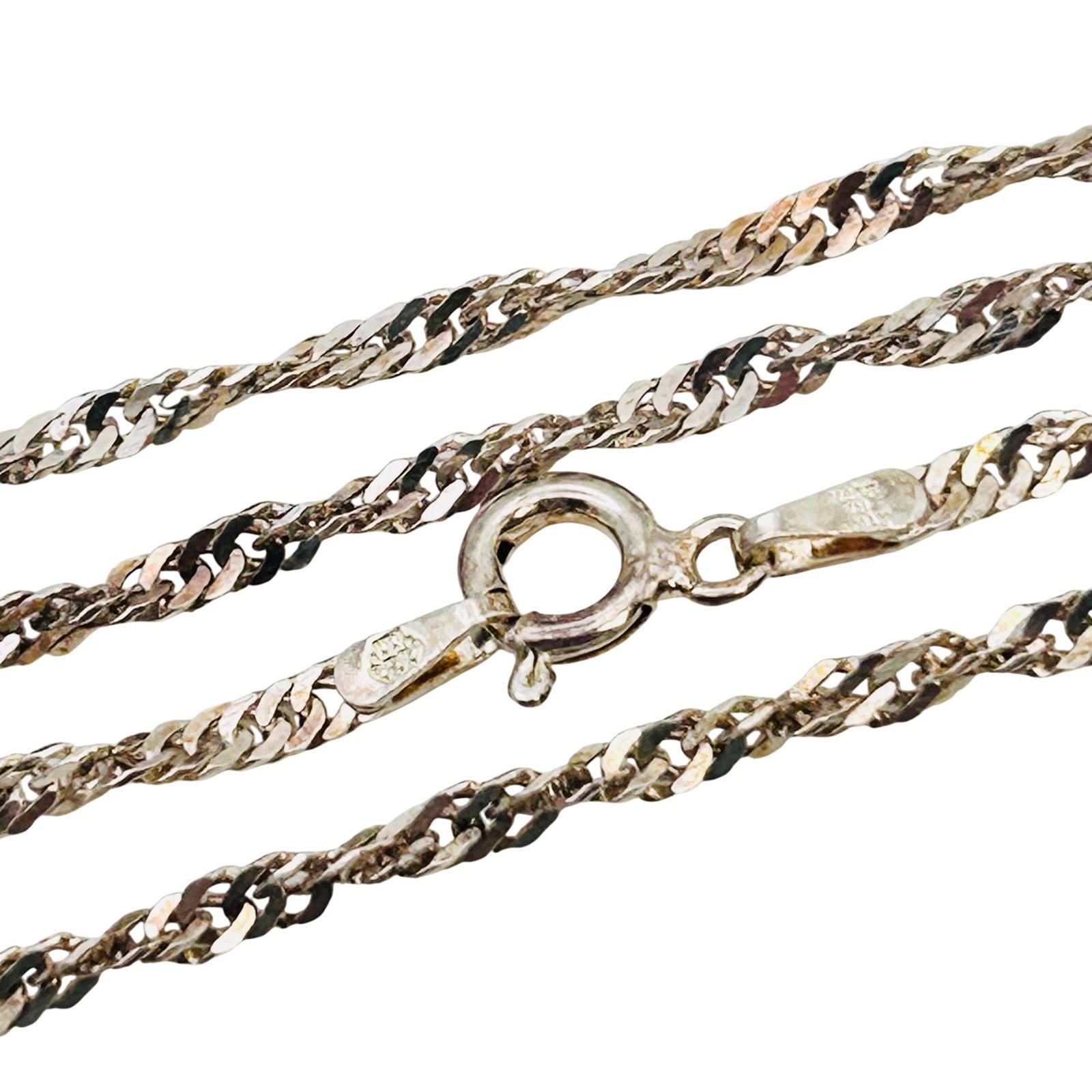 JTI Italy Sterling Twist Curb Chain Necklace: JTI Italy sterling twist curb chain necklace. 3.71g