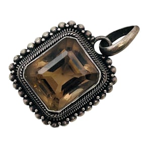 Smoky Quartz Sterling Pendant.