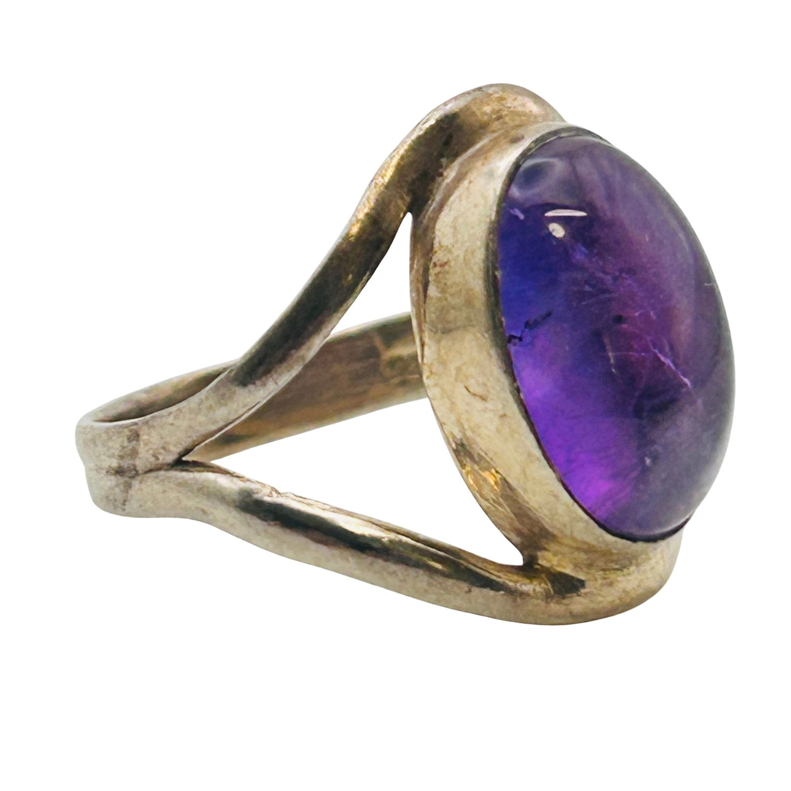 Sterling Amethyst Oval Ring Size 8 (1 of 6)
