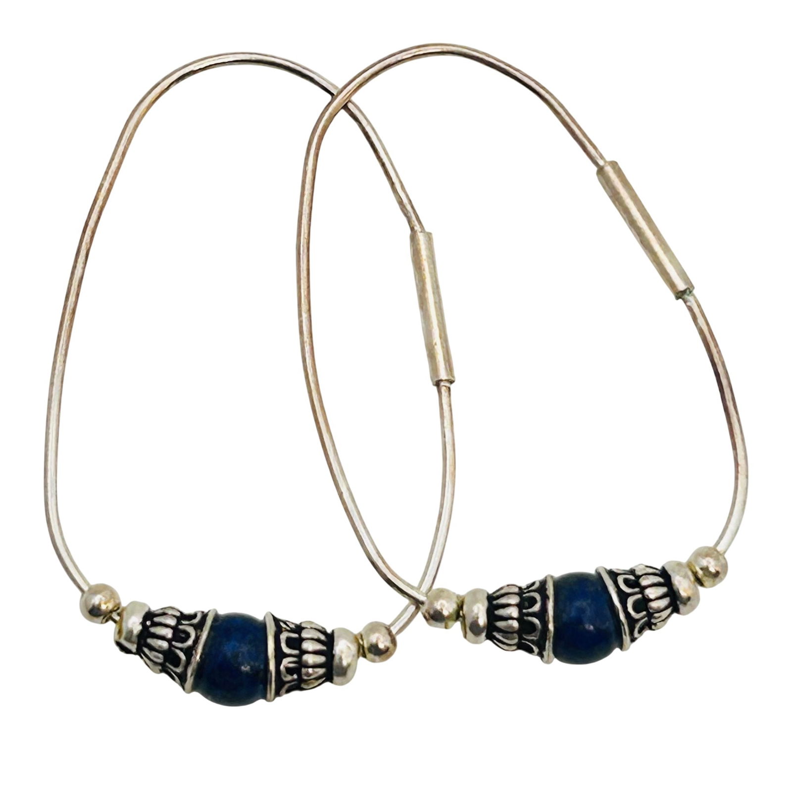Sterling Lapis Lazuli Huggie Earrings (1 of 5)